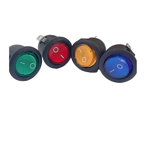 4Pcs 3Pin ON/OFF Car 220V/12V Round Rocker Dot Boat LED Light Toggle Switch SPST Light Switch ZMBMNNWQ(4 colors,12V) von ZMBMNNWQ