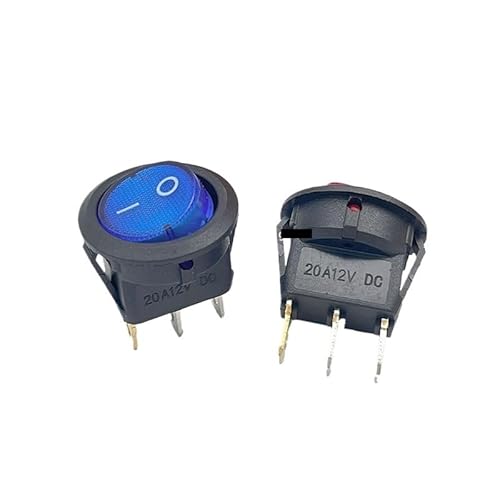 4Pcs 3Pin ON/OFF Car 220V/12V Round Rocker Dot Boat LED Light Toggle Switch SPST Light Switch ZMBMNNWQ(Kcd105blue,12V) von ZMBMNNWQ