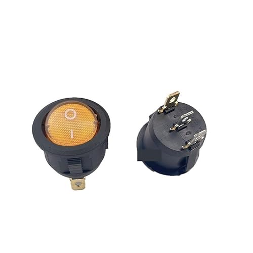 4Pcs 3Pin ON/OFF Car 220V/12V Round Rocker Dot Boat LED Light Toggle Switch SPST Light Switch ZMBMNNWQ(Kcd105y,12V) von ZMBMNNWQ