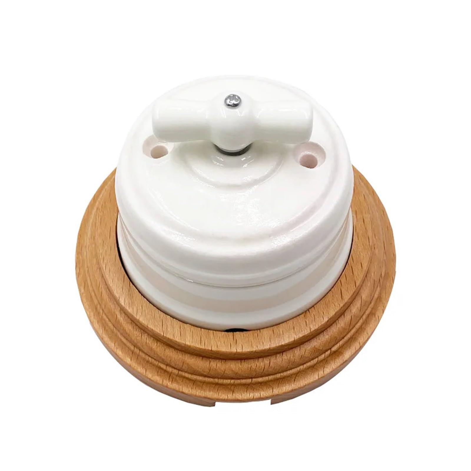 European Style Retro Ceramic Switch Socket 16A Wall Electrical For Home Improvement ZMBMNNWQ(1-hole Wood Base) von ZMBMNNWQ