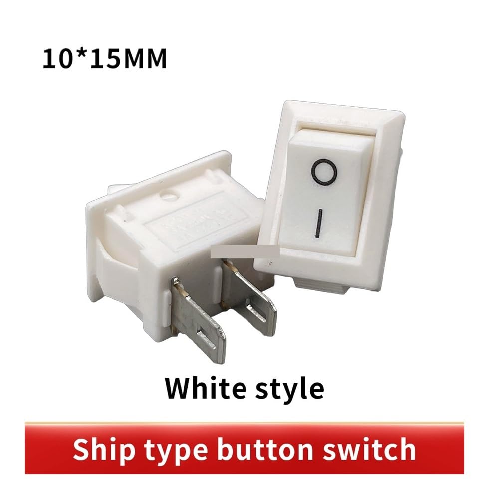 KCD11-101 3A/6A 250V 6A/10A 125V 10 * 15mm 21 * 15mm SPST 2PIN ON/OFF G130 Boat Rocker Switch Car Dashboard Truck ZMBMNNWQ(10 15mm White,One Size) von ZMBMNNWQ