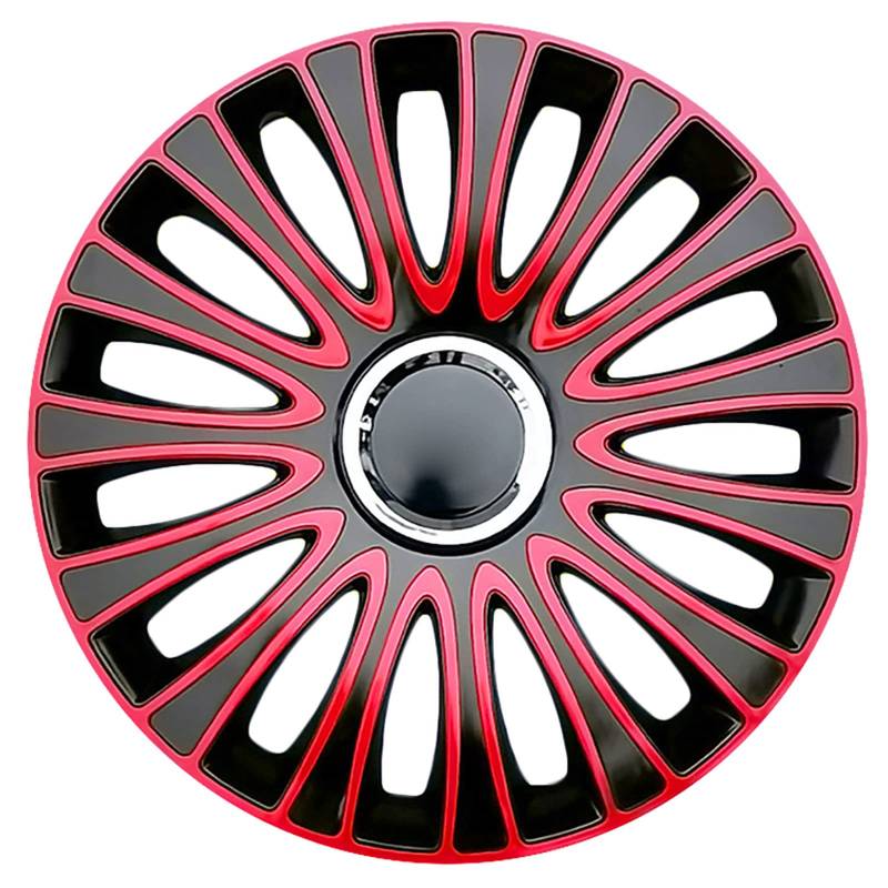 Radkappen, Radkappen, Set mit 4 Radkappen, Radabdeckungen – Radkappen, Felgenabdeckung, aufsteckbare OEM-Ersatz-Außenkappe (Rood, 14 Zoll)(Rood,16 inch) von ZMQU