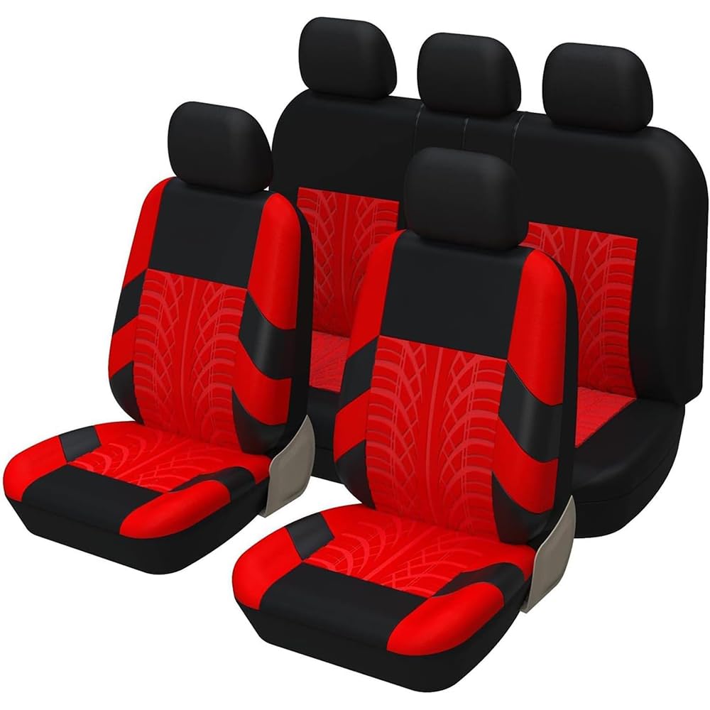 ZMXRF Auto Sitzbezüge für Benz Sedan E63 E63S E53 E 350 300 260 5Seats,Bequeme und Atmungsaktive Autositzbezüge aus Waschbarem Stoff Vordersitze und Rücksitze sitzbezüge,Red von ZMXRF