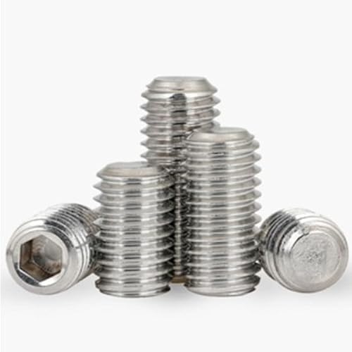 Holzschrauben Taschenlochschrauben ， 10/50pcs M2 M2.5 M3 M4 M5 DIN913 304 Stainless Steel Allen Head Hex Hexagon Socket Flat Point Set Screw End Grub Headless Bolt(10pcs M2.5x16mm) von ZOAPDEBCE