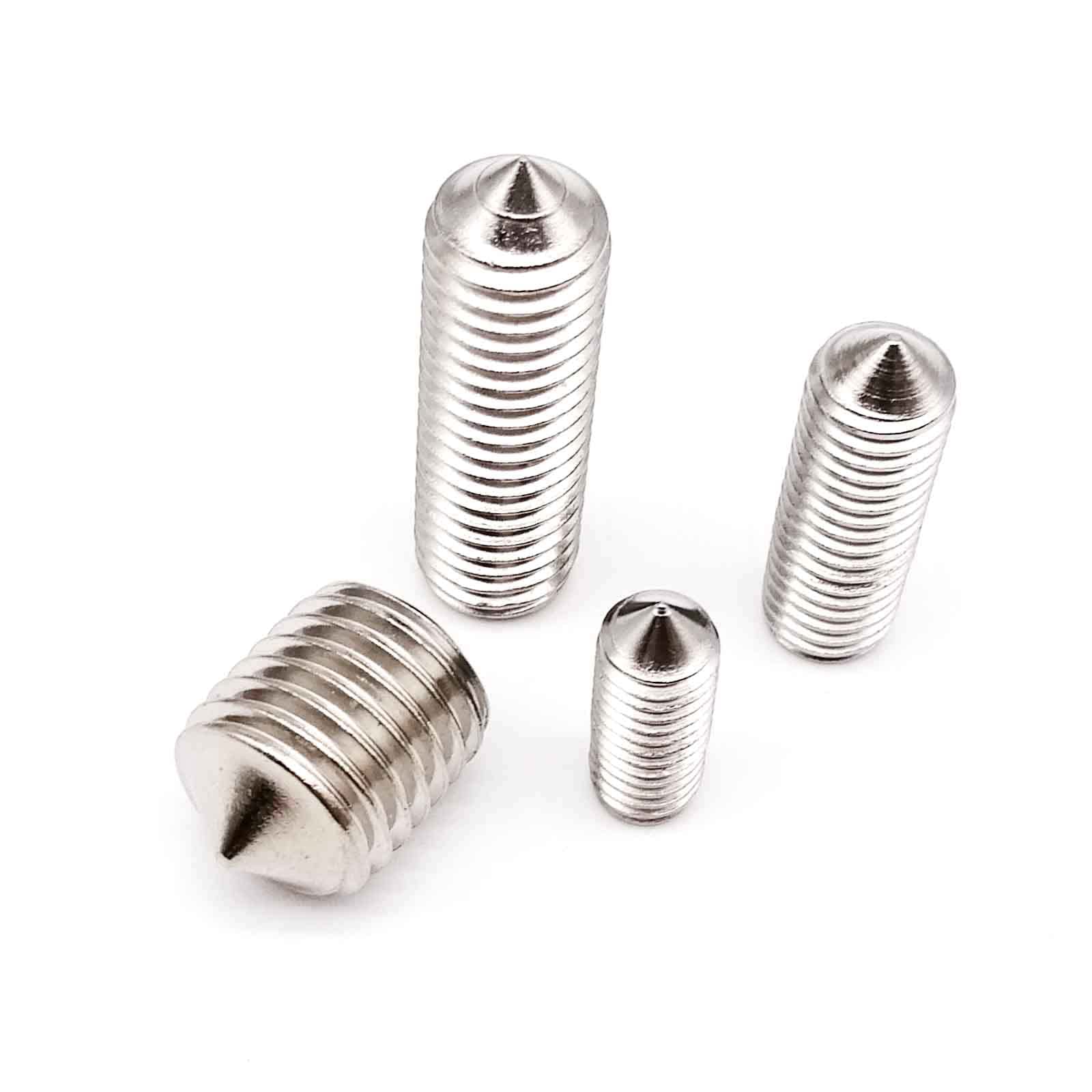 Holzschrauben Taschenlochschrauben ， 5/10/50pc M2 M2.5 M3 M4 M5 M6 M8 M10 M12 M16 DIN914 304 Stainless Steel Hex Hexagon Socket Cone Point Set Screw Tapered End Bolt(4mm-50pcs M2) von ZOAPDEBCE