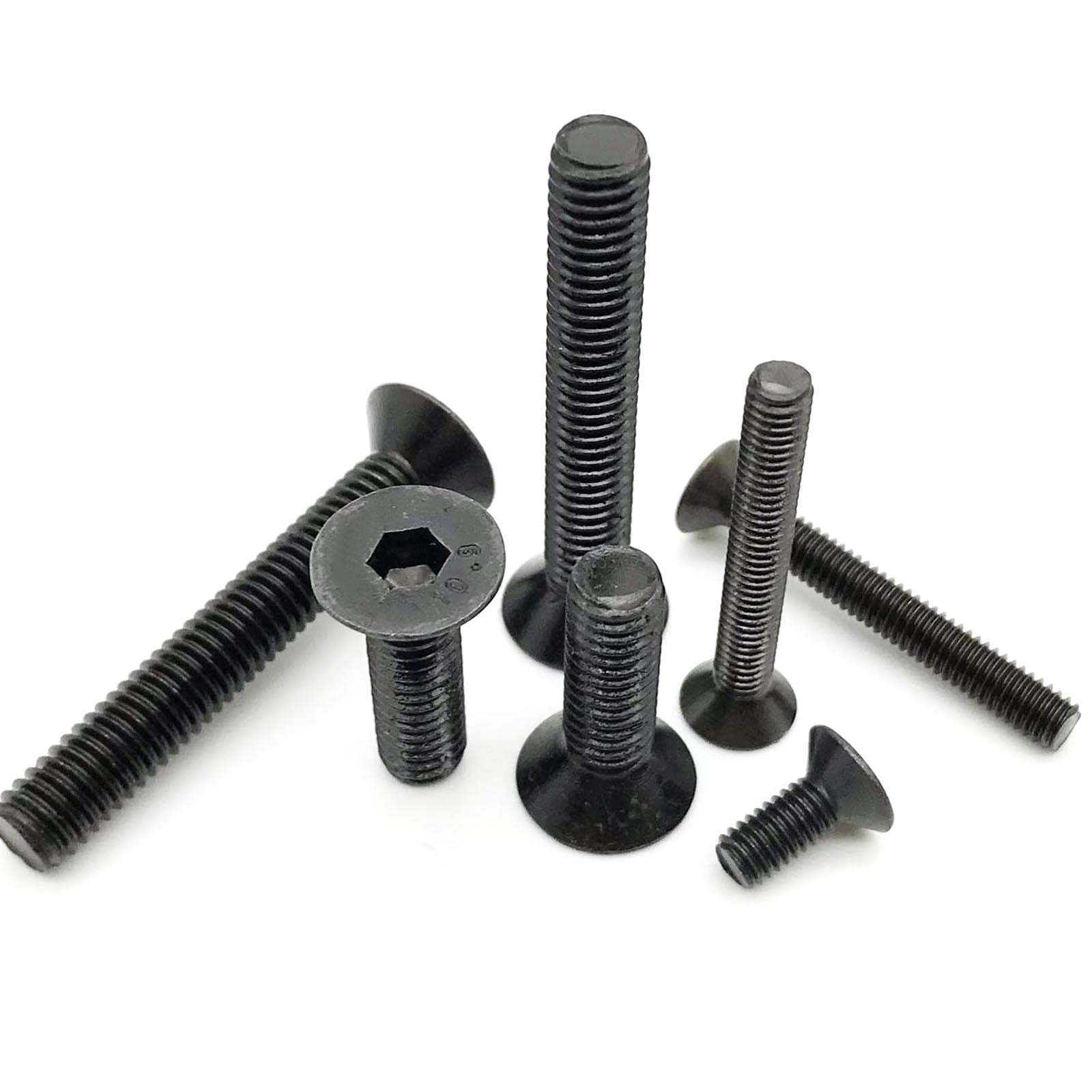 Holzschrauben Taschenlochschrauben ， 5/10/50pcs M1.6 M2 M2.5 M3 M4 M5 M6 M8 Black Grade 10.9 Steel DIN7991 Hexagon Hex Socket Head Flat Countersunk Allen Bolt Screw(25mm-M3 (50pcs)) von ZOAPDEBCE