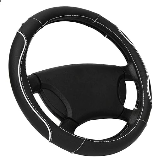 ZOAPDEBCE Autolenkradabdeckung， Auto-Lenkradbezug, 38 cm, Auto-Styling, Auto-Lenkradbezüge, rutschfestes Autozubehör, Schwarz(Black) von ZOAPDEBCE