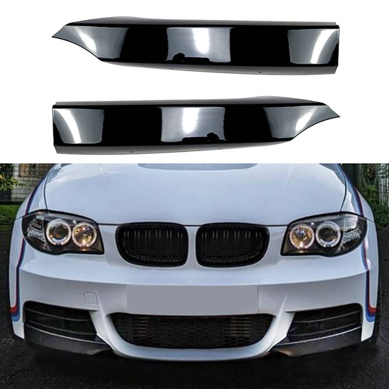 ZOBICX Für B-MW 1er E82 E88 2008-2013 M-Tech Frontstoßstangensplitter Lippenspoiler,Gloss Black von ZOBICX