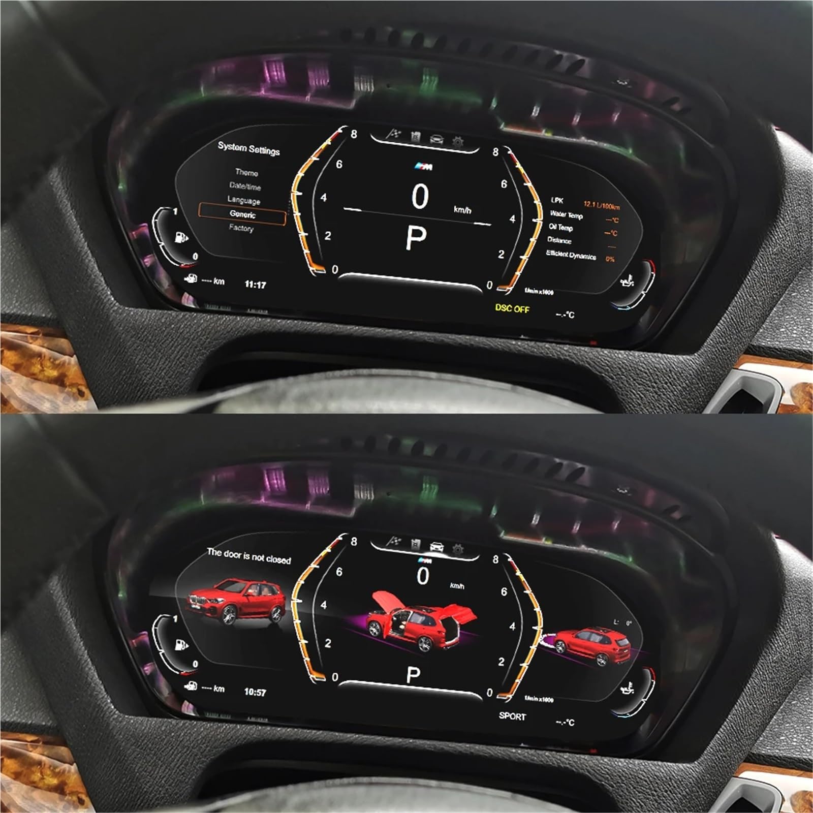 12,3'' Digitales Kombiinstrument, virtuelles Cockpit, kompatibel mit BMW X5 X6 E70 E71, Tachometer, LCD-Display, Armaturenbrett, HUD-Drehzahlmesser(For X5 E70) von ZOCJNALC