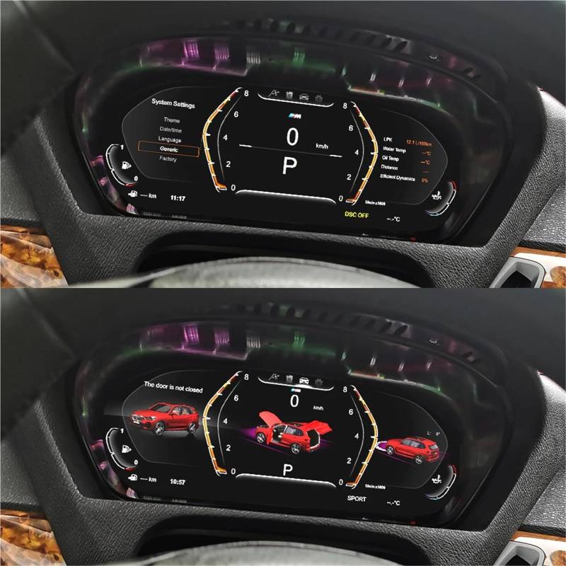 12,3'' Digitales Kombiinstrument, virtuelles Cockpit, kompatibel mit BMW X5 X6 E70 E71, Tachometer, LCD-Display, Armaturenbrett, HUD-Drehzahlmesser(For X5 E70) von ZOCJNALC