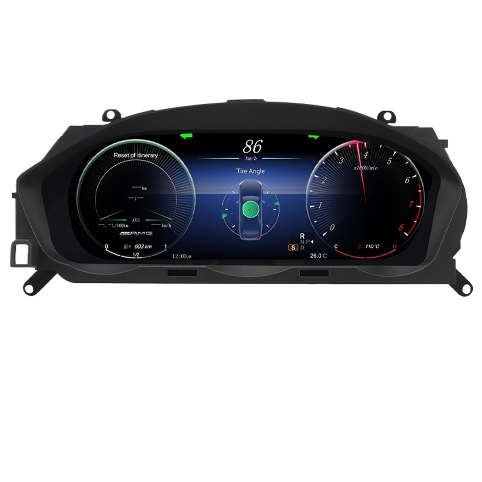 12,3''Digitales Kombiinstrument Tachometer kompatibel for Mercedes Benz C-Klasse W204 NTG4.5 2011-2014 LCD-Armaturenbrett Tachometer ODO von ZOCJNALC