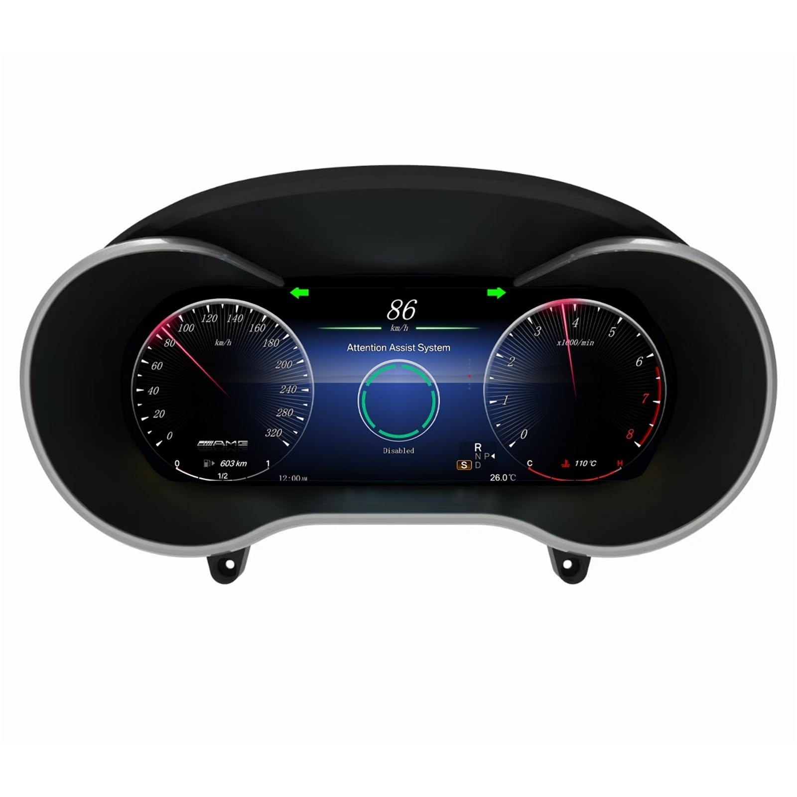 12,3''Digitales virtuelles Cockpit-Instrumentencluster, kompatibel mit Mercedes Benz C GLC W205 X253 NTG5.0 5.1 2015-2018, Armaturenbrett-Tachometer von ZOCJNALC