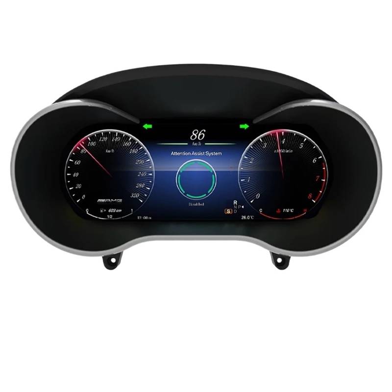 12,3-Zoll-Digitalinstrumenten-Cluster, kompatibel mit Mercedes Benz GLC/C-Klasse W205 W253 W253, LCD-Armaturenbrett, Tachometer, Drehzahlmesser von ZOCJNALC