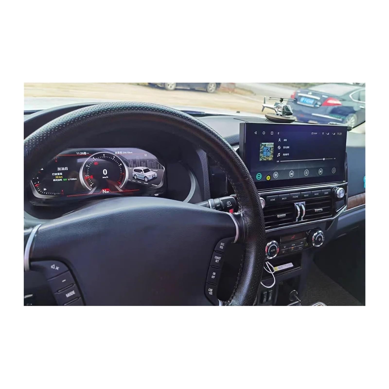 12,3 Zoll digitales virtuelles Cockpit, kompatibel mit Mitsubishi Pajero JK 2008–2018, Kombiinstrument, neueste Modifikation, Anzeige des Armaturenbretts von ZOCJNALC