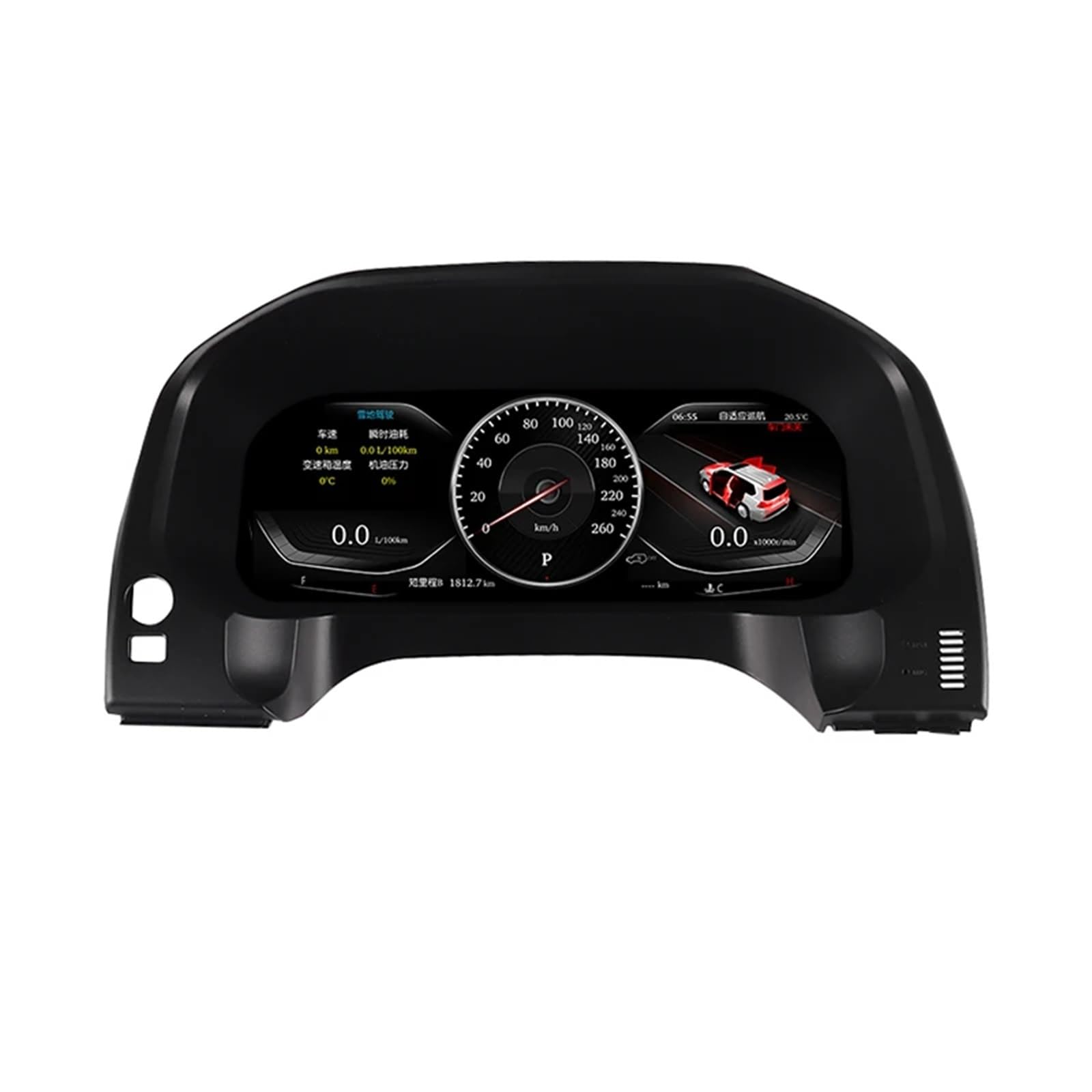 12,3'' digitales virtuelles Cockpit-Instrumentenmessgerät, kompatibel mit Toyota Land Cruiser Prado 150 09–17, Armaturenbrett, Tachometer und Kilometerzähler von ZOCJNALC