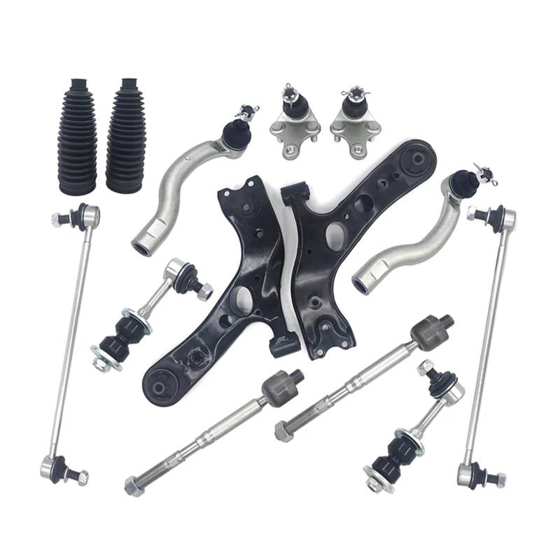 14Pcs Front Lower Lh Rh Control Arm Sway Bar Link Spurstange Boot Suspension Kit Kompatibel for TOYOTA RAV4 2006 2007-2018 4504709310 von ZOCJNALC