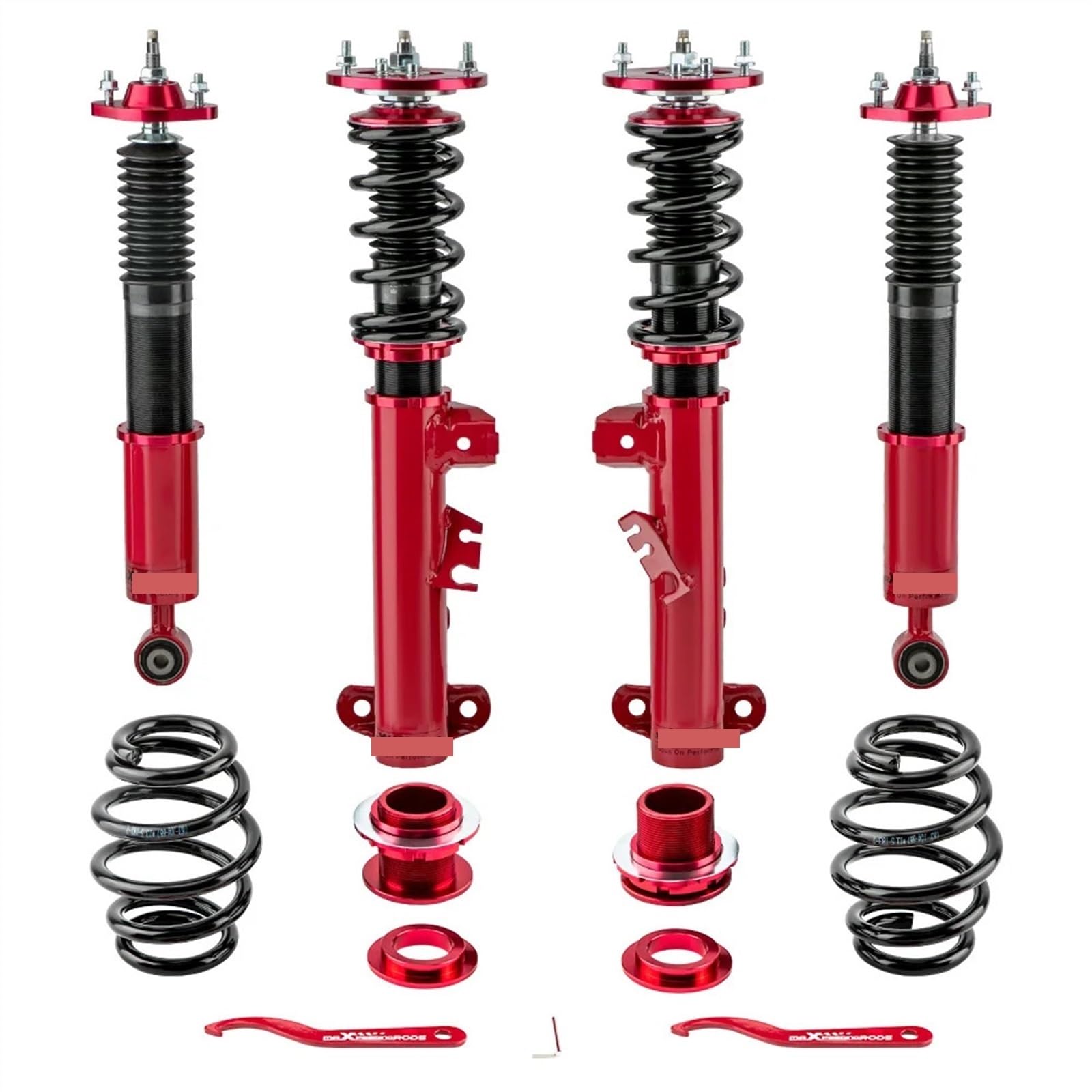 24-weg Gewindefahrwerk Gewindefahrwerk Kit Kompatibel for BMW E36 318i 323i 325i 328i Spule Streben Frühling Federbein(Red) von ZOCJNALC