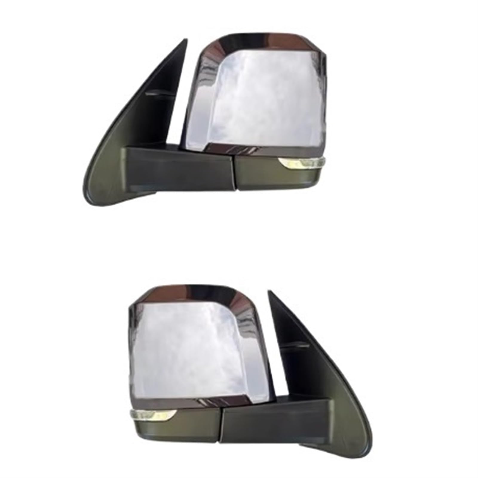 Auto-Außenspiegelbaugruppe for Toyota Hiace Bus 2005-2018, Auto mit LED-Blinker, elektrisch klappbarer Spiegelbaugruppe(Left and right silver) von ZOCJNALC