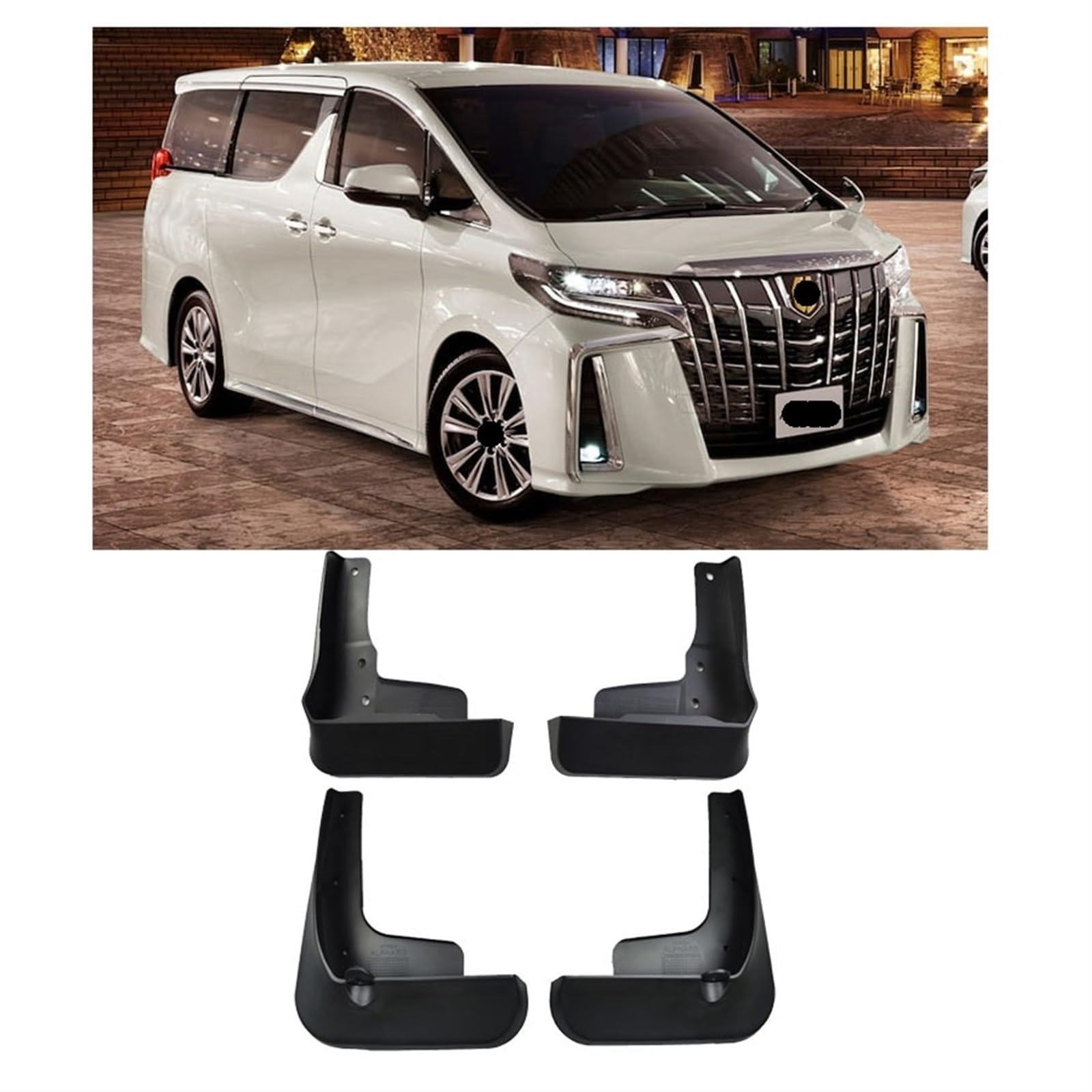 Auto-Schmutzfänger, kompatibel mit Toyota Alphard Vellfire 20 AH20 2009–2023, Schmutzfänger, Spritzschutz, Schmutzfänger, Kotflügel, Kotflügel-Styling-Set, geformt(2022-2023) von ZOCJNALC