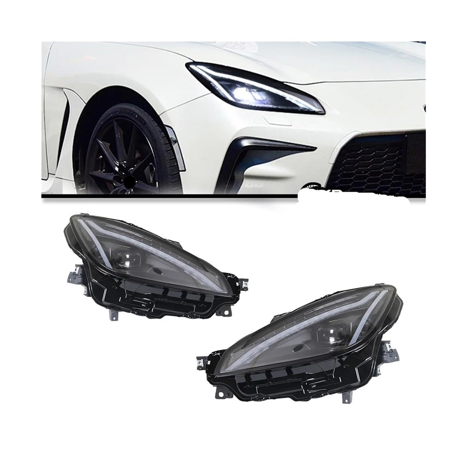 Auto Teile Kompatibel for Subaru BRZ GR86 Scheinwerfer 2022-2023 neueste Styling LED Tagfahrlicht Dual Projektor Auto accesorios Geändert(BRZ) von ZOCJNALC