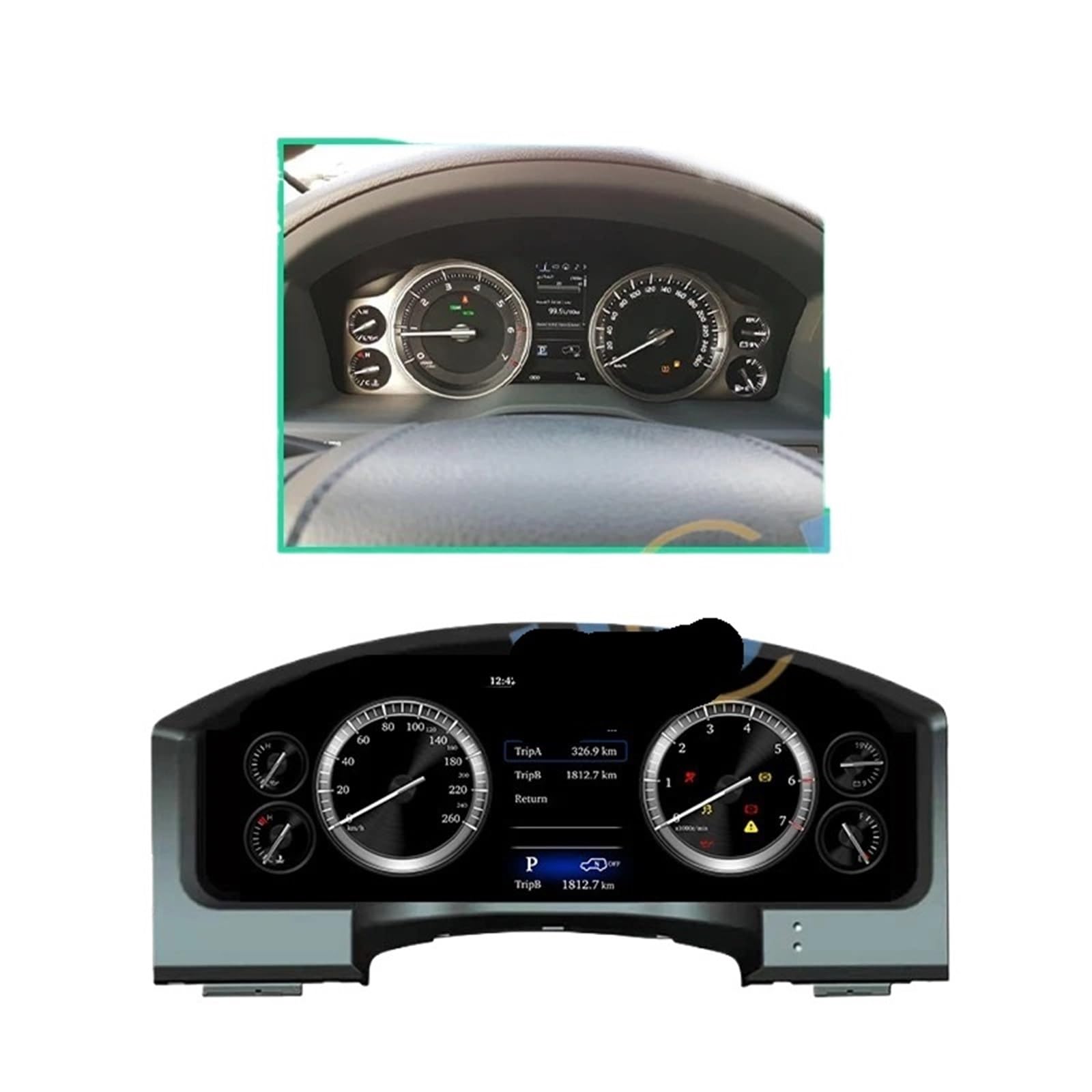 Digitales Armaturenbrett, virtueller Zähler, Kombiinstrument, Cockpit, LCD-Tachometer, kompatibel mit Toyota Land Cruiser 2008–2020(16-20) von ZOCJNALC