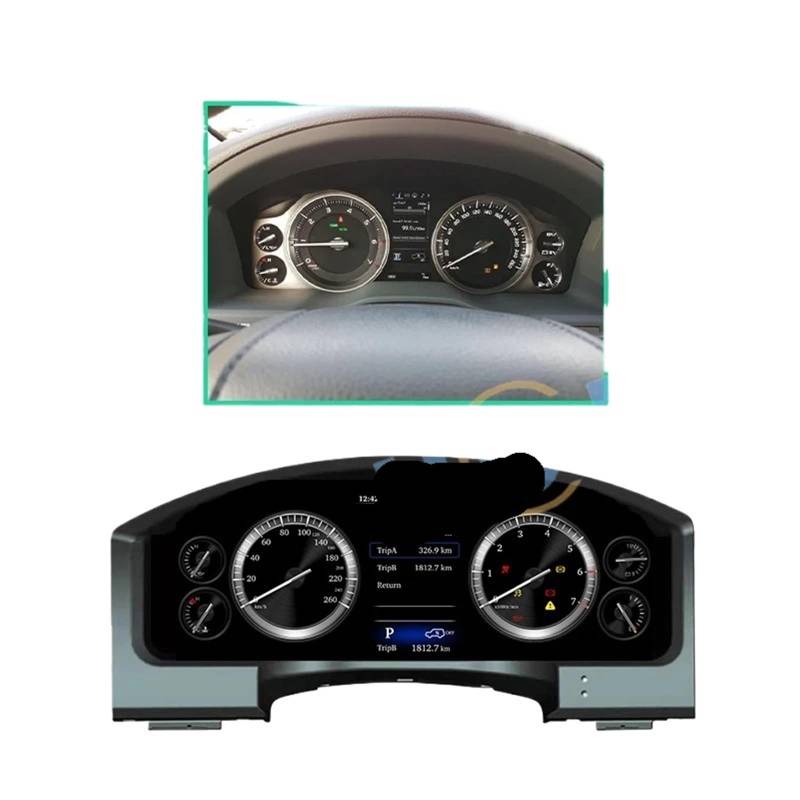 Digitales Armaturenbrett, virtueller Zähler, Kombiinstrument, Cockpit, LCD-Tachometer, kompatibel mit Toyota Land Cruiser 2008–2020(16-20) von ZOCJNALC