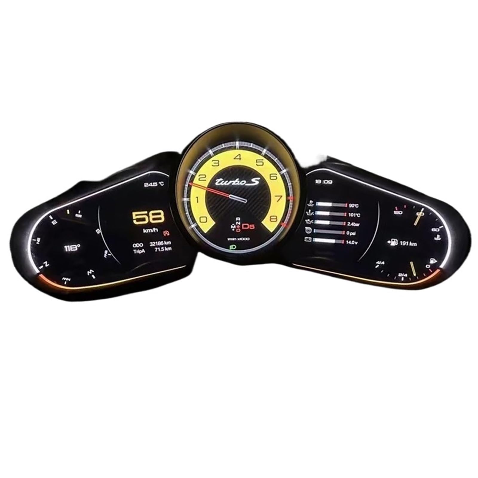 Digitales virtuelles Cockpit, LCD-Bildschirm, Armaturenbrett, kompatibel for Porsche Panamera 2010–2016, Kombiinstrument, Tachometer, multifunktional von ZOCJNALC