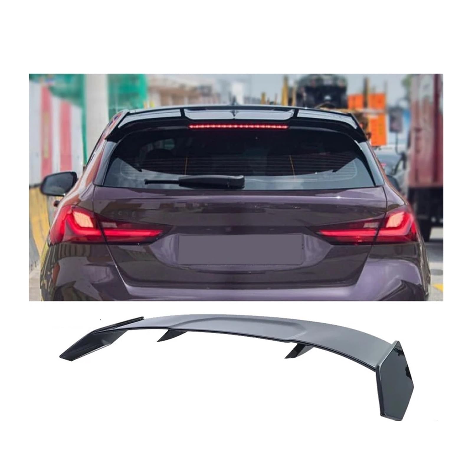 Heckspoiler for Dachlippe, Heckflügel, kompatibel mit BMW 1er F40 M135i 128ti 118D Schrägheckspoiler ab 2019, Heckflügel-Zubehör(Black) von ZOCJNALC