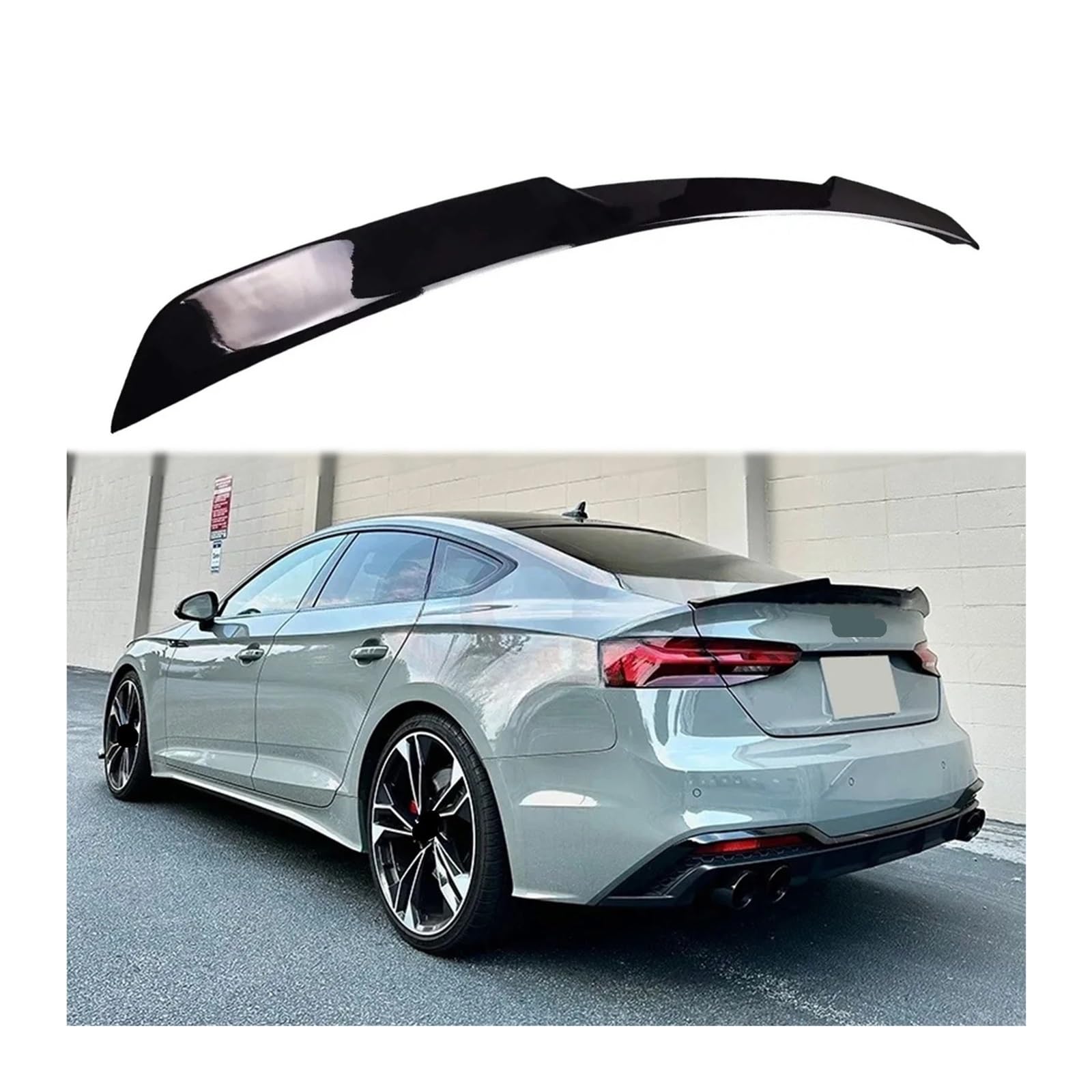 Heckspoilerflügel, kompatibel for Audi A5 4-Türer 2017 2018 2019 2020 2021 2022, Spoilerkörper-Set, Tuning-Zubehör, Kofferraumflügel-Diffusor(Carbon fiber color) von ZOCJNALC