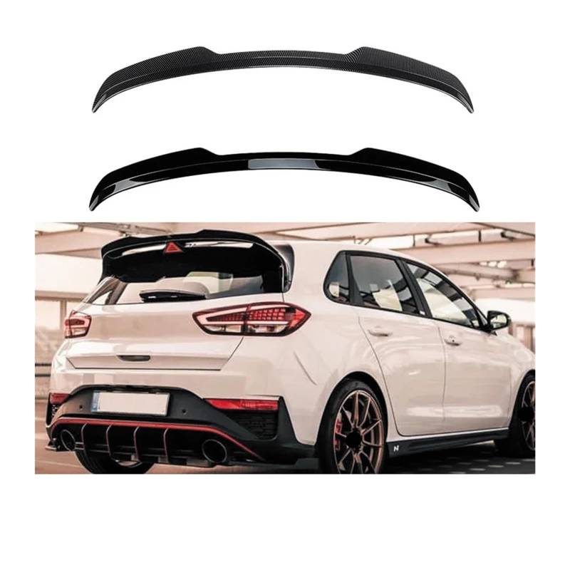 Kompatibel for Hyundai I30 N MK3 I30N Fließheck 2017-2020 Auto Heckspoiler Kappe Dach Flügel Stamm Spoiler Bodykit Zubehör Tuning Auto Teil(Carbon Look) von ZOCJNALC