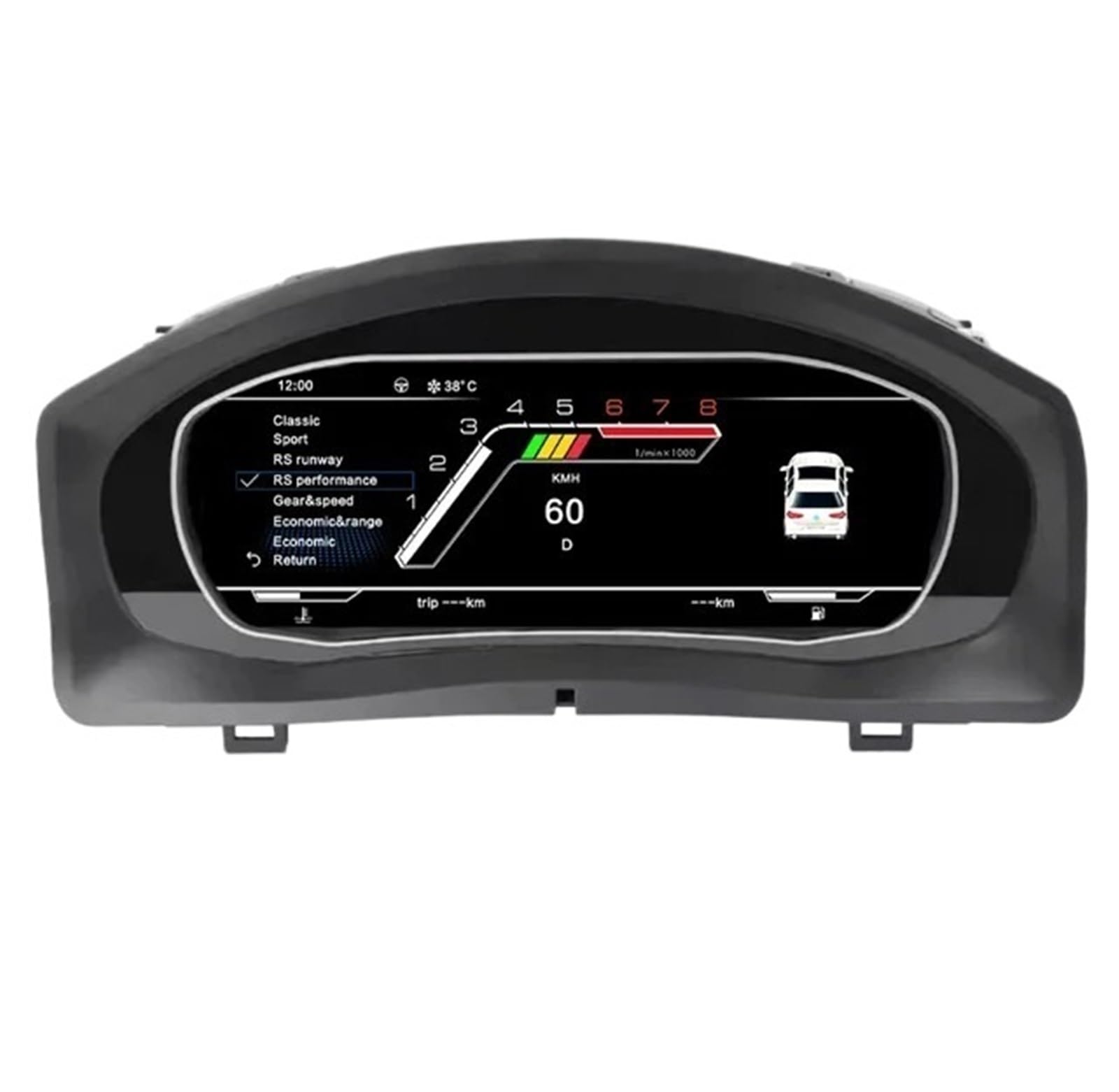 Neues Upgrade der Instrumententafel, digitales Cluster, vollständiges LCD, virtuelles Cockpit, Tachometer, Armaturenbrett, kompatibel mit VW Tiguan 2009–2017, GPS von ZOCJNALC