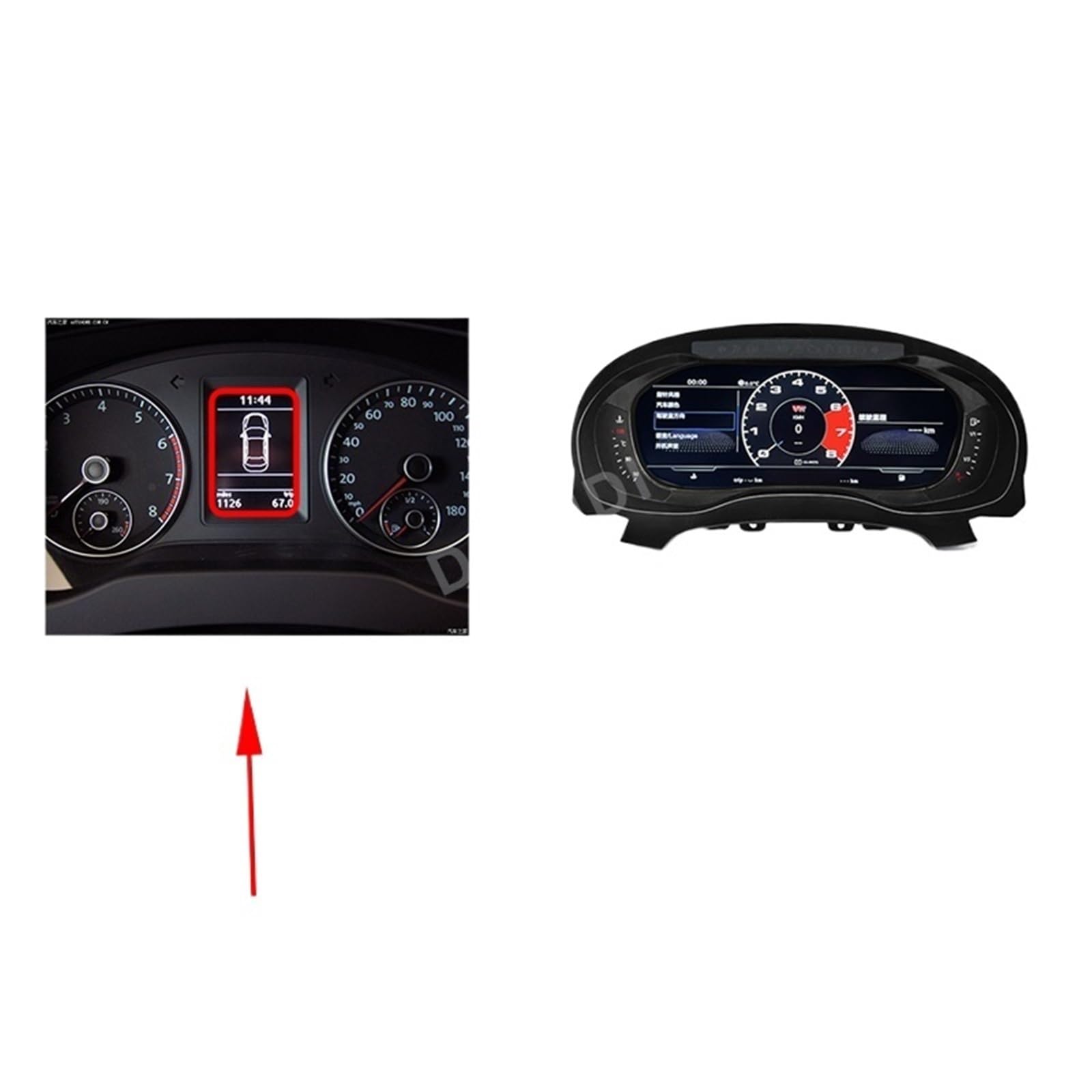 Neueste Auto LCD Digital Dashboard Kompatibel for Volkswagen Golf 6 6R 6GTI 2010 + Panel Instrument Cluster Cock Tacho navigation Linux(2D) von ZOCJNALC