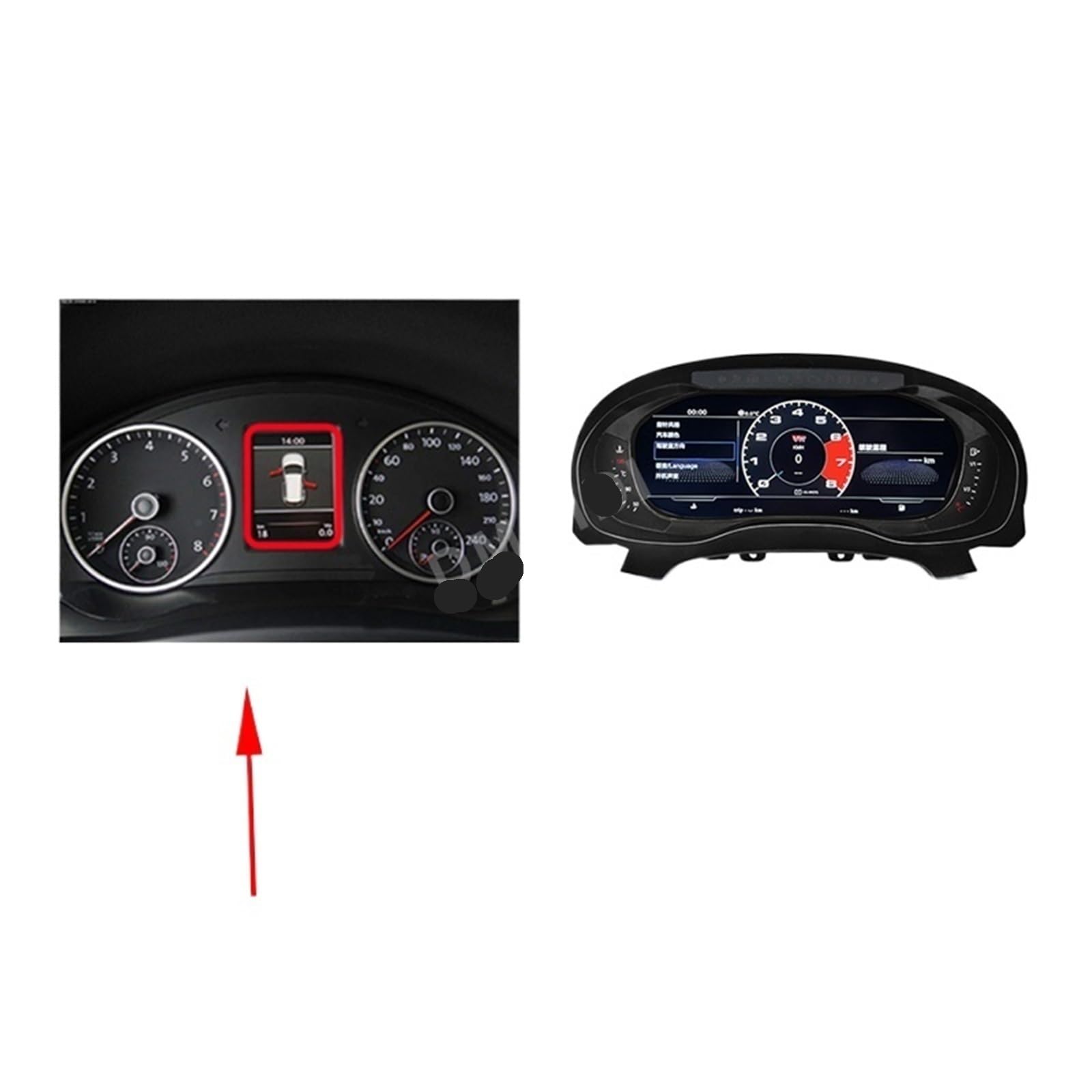 Neueste Auto LCD Digital Dashboard Kompatibel for Volkswagen Golf 6 6R 6GTI 2010 + Panel Instrument Cluster Cock Tacho navigation Linux(3D) von ZOCJNALC