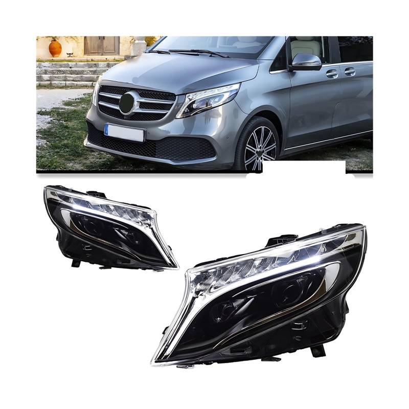 Paar Scheinwerferbaugruppe kompatibel for Benz VITO V-Klasse Metris 2015–2019 W447, neuestes Styling, LED-Doppelprojektor, Autozubehör, modifiziert(LHD) von ZOCJNALC