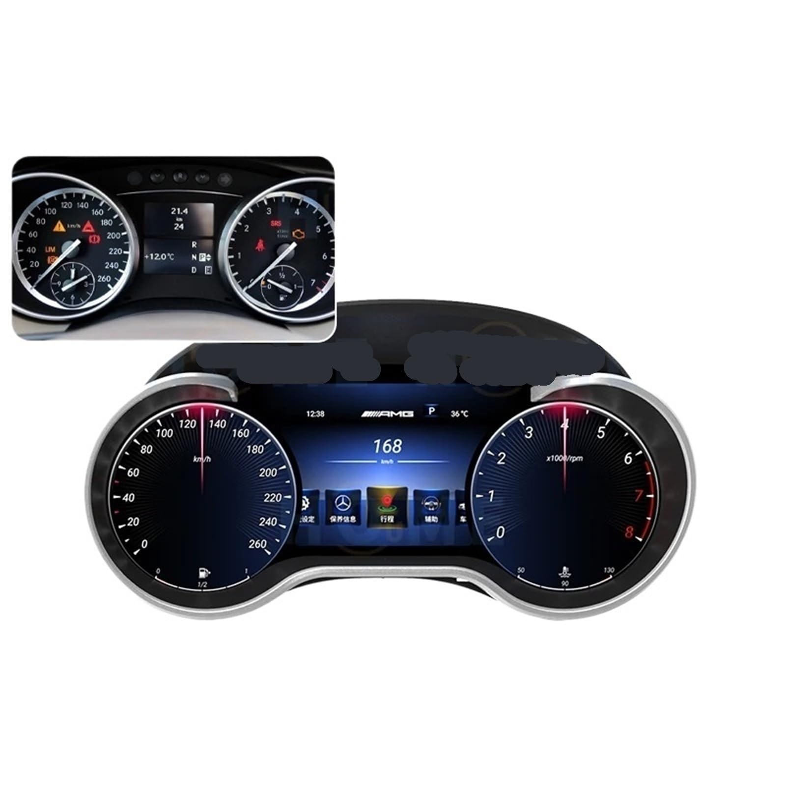 Virtuelles Kombiinstrument, Cockpit, LCD-Tachometer, kompatibel for Benz R-Klasse R350 L R300 R320 R400 2006–2017, digitales Armaturenbrett von ZOCJNALC