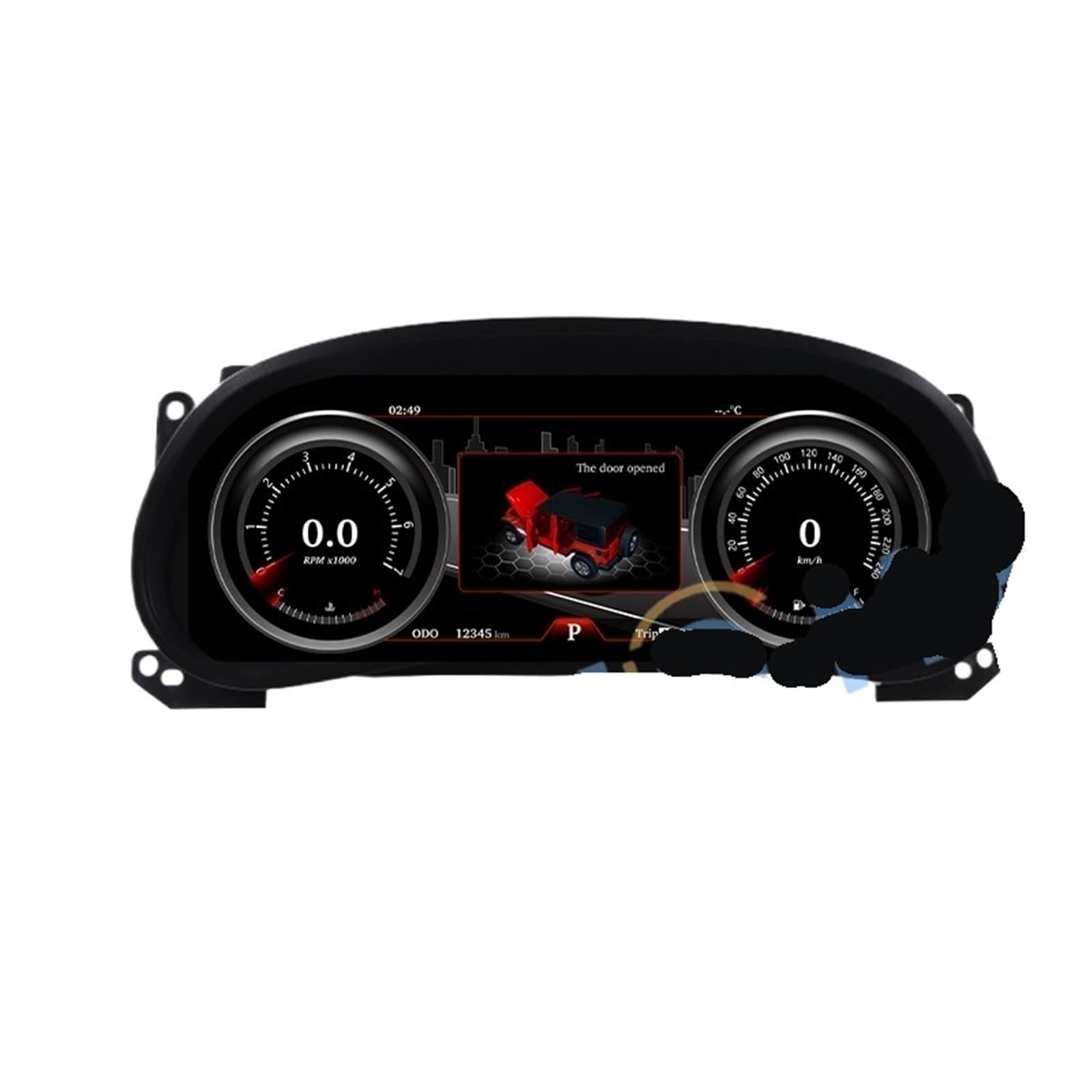 Zähler Digitales Armaturenbrett, virtuelles Kombiinstrument, Cockpit, LCD-Tachometer, kompatibel for Jeep Wrangler 2011–2017 von ZOCJNALC