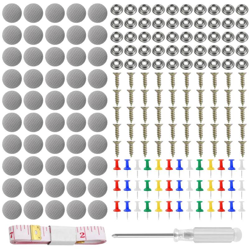 ZOCONE 50 Stück Nieten für Auto-Reparatur-Set, Nieten für Himmel und Auto-Reparatur, 50 farbige Nadeln + 1 Schraubendreher+1 Maßband für Auto Innenraum Umwandlung Headliner von ZOCONE