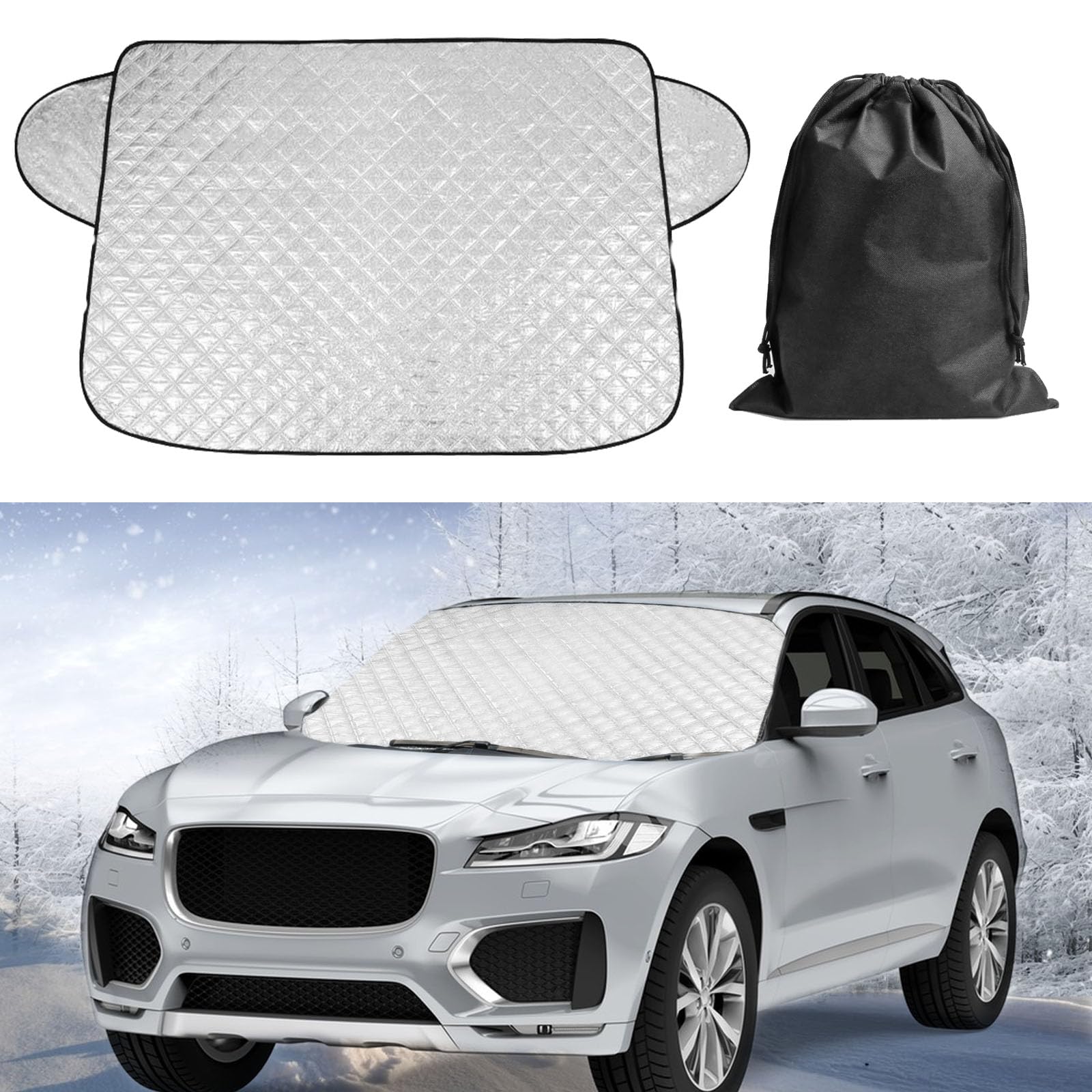 ZOCONE Frontscheibenabdeckung Auto Winter Windschutzscheibenabdeckung Auto Winterabdeckung für Frostschutz Sonnenschutz Frontscheibe Auto für Sommer Eisschutzfolien Scheibenabdeckung 150 x 100cm von ZOCONE