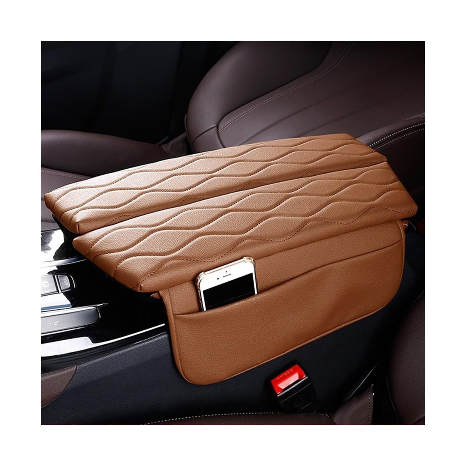 Mittelkonsole Armlehne Aufbewahrungsbox Für BMW 5 Series G30 G38 6GT G32 2018-2022 Auto Armlehne Abdeckung Pad Leder Auto Arm Rest Matte Lagerung box Kissen LHD(Red PU) von ZOETREE