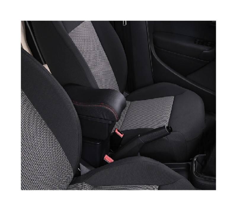 Mittelkonsole Armlehne Aufbewahrungsbox Für Toyota für Yaris Hybrid 2015 2016 2017 2018 2019 2020 2021 Armlehnenbox Autoarmlehnenbox Gewidmet Multifunktions-USB(A3,Black red) von ZOETREE