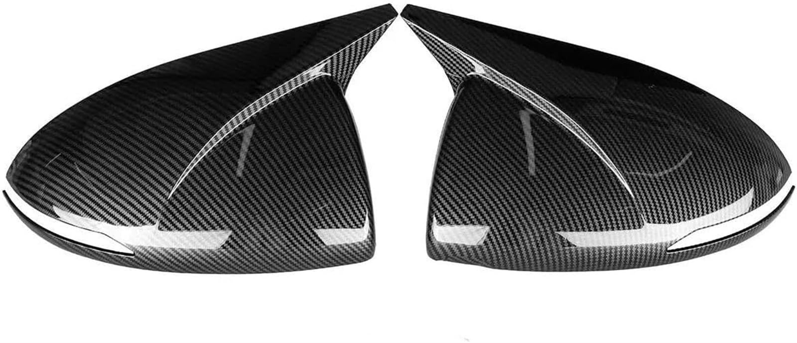 Spiegelabdeckung Ersatz Für Hyundai Für Sonata DN8 2020-2022 Seitentürspiegelschalengehäuse Glänzend Schwarz/Carbon Look Auto Rückspiegel Abdeckkappe Ersatz(Carbon Fiber Look) von ZOETREE