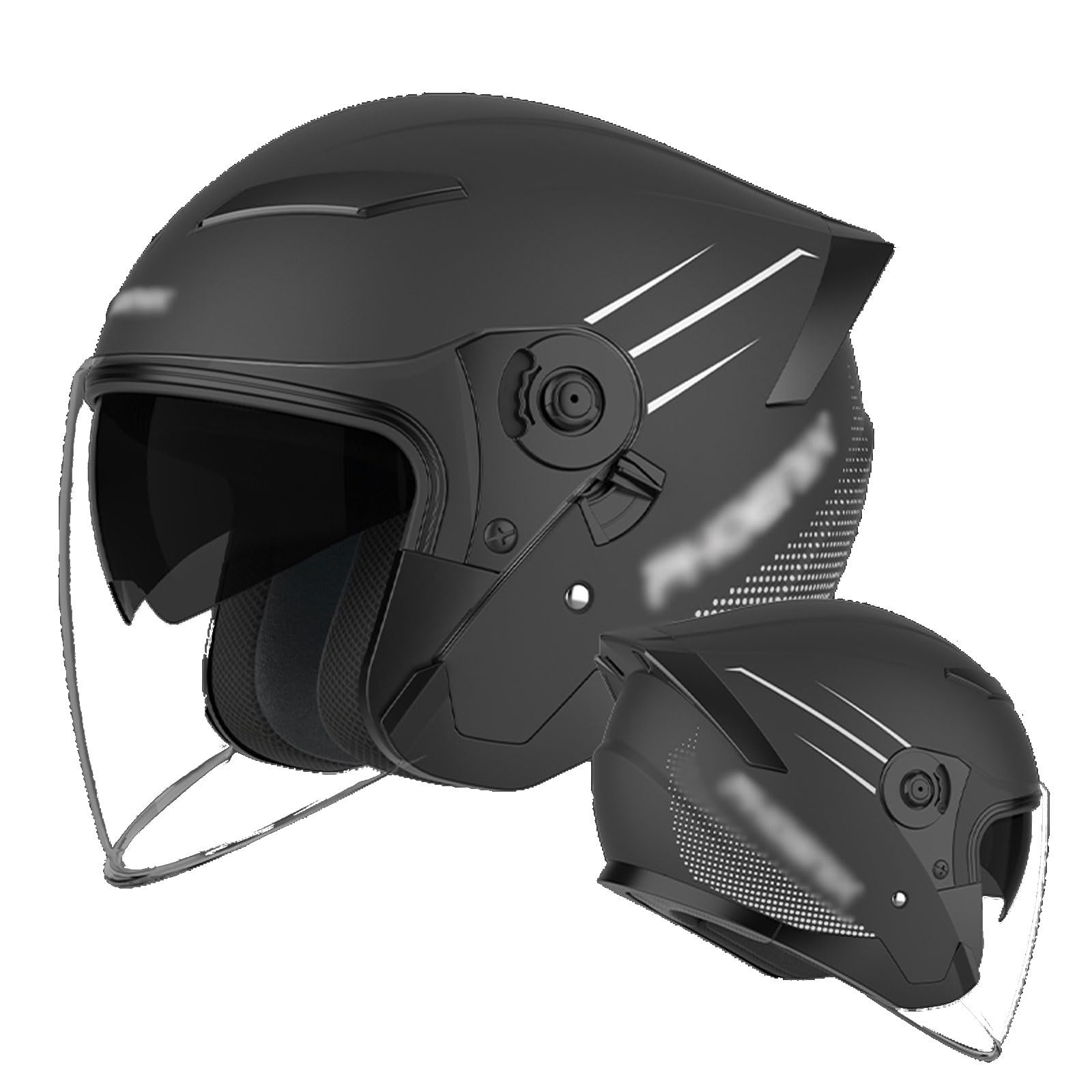 Erwachsener Retro Motorrad Offener Helm mit Herausnehmbares Futter, Vintage Open Face Jethelm DOT/ECE-Zulassung Jethelm Roller-Helm für Cruiser Chopper Biker Moped,55-60cm, Style7 von ZOIKOM