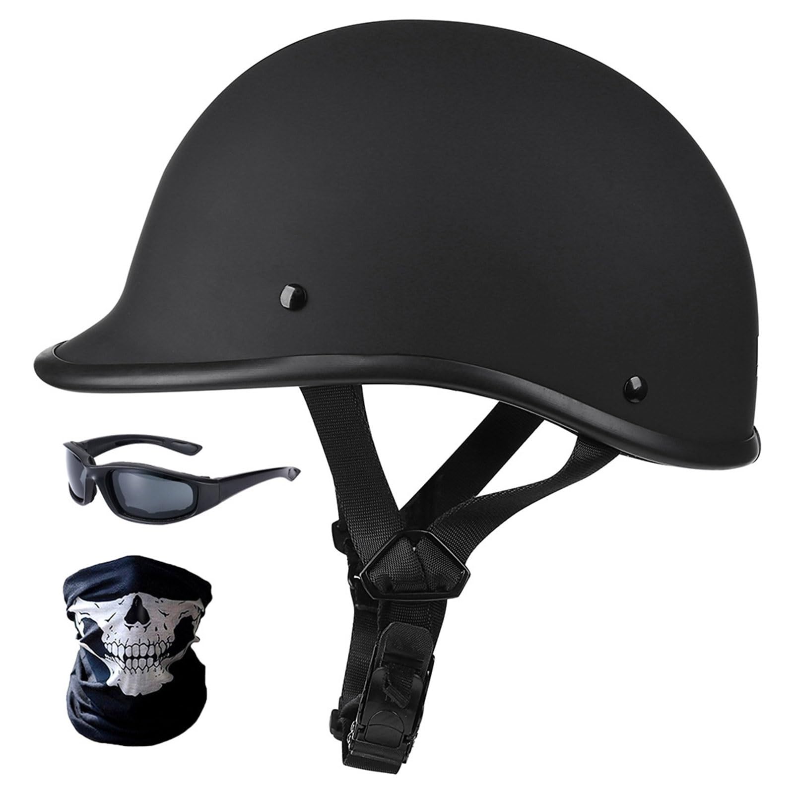 Vintage Motorradhalbhelm für Herren Damen ECE Zertifiziert Erwachsener Open Face Motorradhelm mit Schutzbrille, Retro Halbschalenhelm JetHelm für Cruiser Moped ATV, XXL=61-62cm,Style3 von ZOIKOM