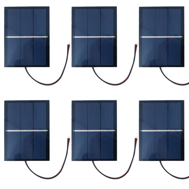 Packung mit 6 ZONADAH 0.65W 1.5V Mini Wired Solar Panel, Batter Charger, DIY Home, Science School Projekte, Camping, Angeln, Wandern Outdoor Garten Licht Ladewerkzeuge von ZONADAH