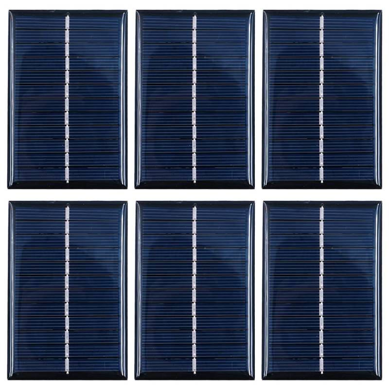 Packung mit 6 ZONADAH 0.6W 6V Mini Solar Panel, Batter Charger, DIY Home, Science School Projekte, Camping, Angeln, Wandern Outdoor Garten Licht Ladewerkzeuge von ZONADAH