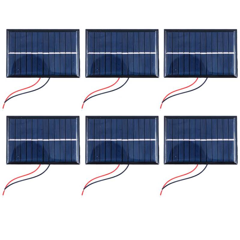 Packung mit 6 ZONADAH 0.6W 6V Mini Wired Solar Panels, Batter Charger, DIY Home, Science School Projekte, Camping, Angeln, Wandern Outdoor Garten Licht Ladewerkzeuge von ZONADAH