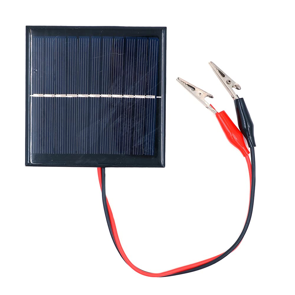 ZONADAH 1W 5.5V Mini Solar Panel Kit, 35cm Kabel Alligator Clip, Batter Ladegerät, DIY Home, Science School Projekte, Camping, Angeln, Wandern Outdoor Garten Licht Ladewerkzeuge von ZONADAH