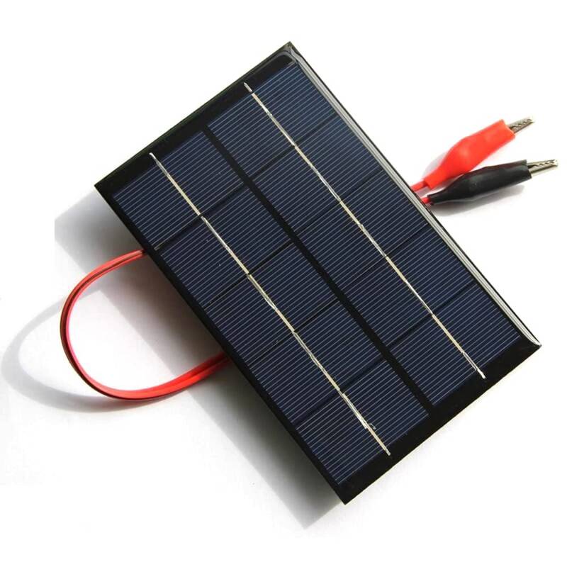 ZONADAH 2W 5V Mini Solar Panel Kit, 35cm Kabel Alligator Clip, Batter Ladegerät, DIY Home, Science School Projekte, Camping, Angeln, Wandern Outdoor Garten Licht Ladewerkzeuge von ZONADAH