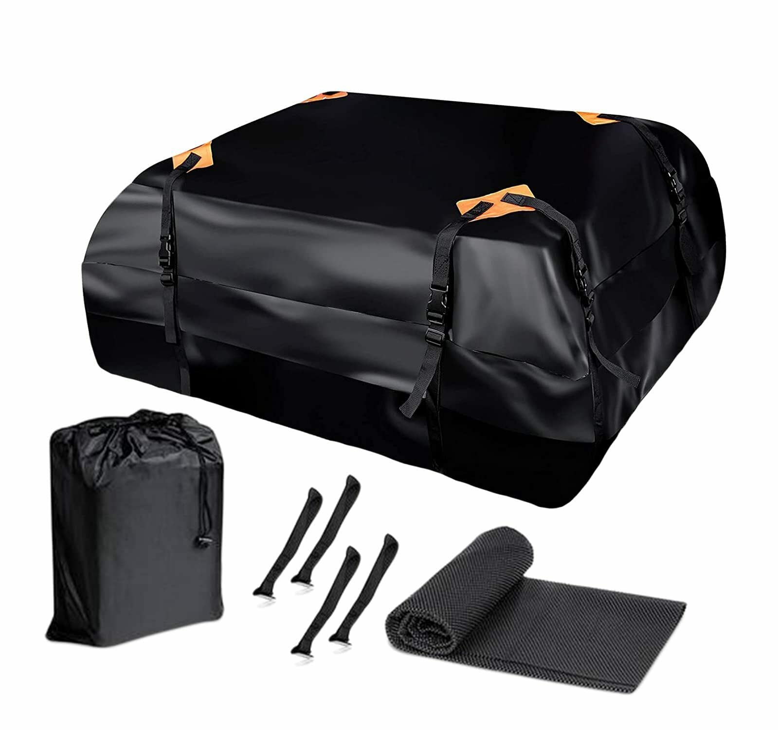 Zone Tech Auto Dachgepäcktasche wasserabweisend mit Einer schützenden AntiRutschMatte 8 verstärkte Premium Qualität Gurte gummiert extra Polsterung Auto Dachpad Reise Touring Road Trips für Auto SUV von ZONETECH