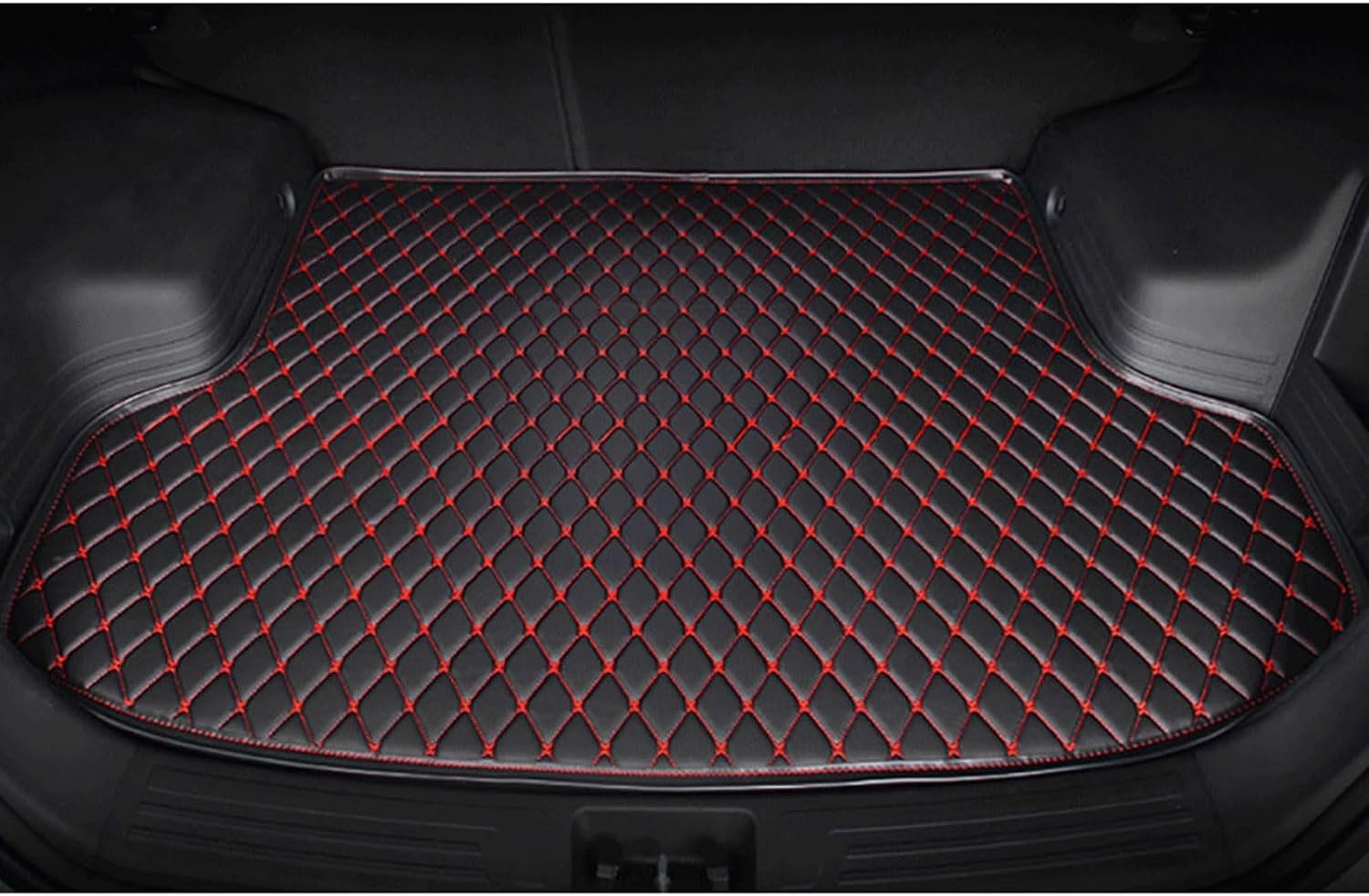 Kofferraum Schutzmatte für ACURA CDX 2016-2021, Kofferraummatte Leder Allwetter Wasserdicht rutschfest Auto Zubehör,LowSide-Black-Red von ZONEWD